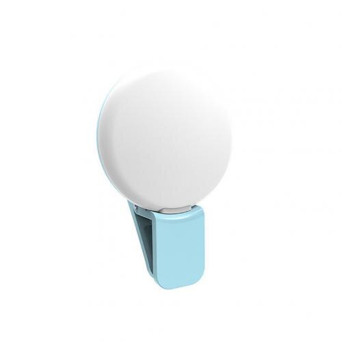 Pince sur rond universel LED téléphone portable Selfie photographie Flash lumière de remplissage: Bleu