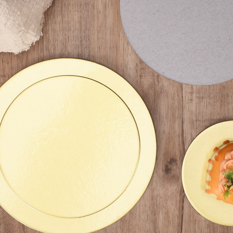 5 stk runde kageplader sæt cakeboard base engangspapir cupcake dessertbakke 6/8/10 tommer kage guldkort pakning