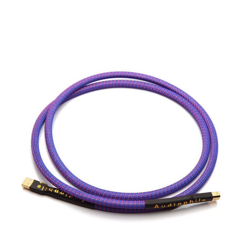 Hola-QED OCC chapados en plata cable de audio USB cable USB de datos cable DAC USB hifi cable A-B cable usb: Blanco / 2 m
