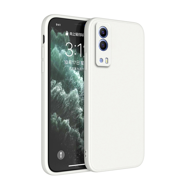 Case voor VIVO Y53S T2 Y72 Y52 Y53ST2 5G Camera Bescherming Vierkante Vloeibare Siliconen Zachte Schokbestendige Luxe cover Funda: PE / Khaki
