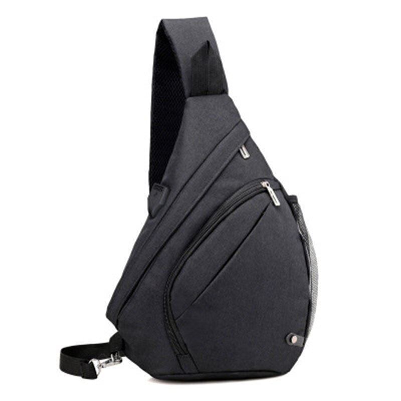 Grote Capaciteit Borst Tas Voor Mannen Nylon Sling Bag Casual Crossbody Tassen Voor Korte Reis (Zwart): Default Title