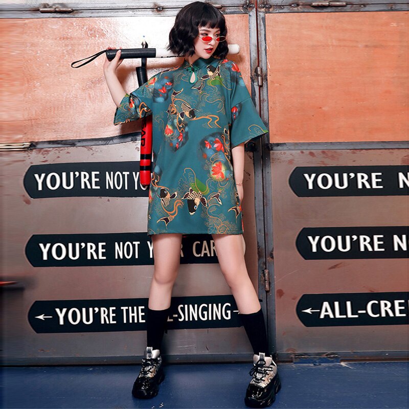 Modified Qipao Modern Cheongsam Chinese Dress Orient Short Sleeve Off Shoulder Summer Dresses For Women Sexy Party Gown