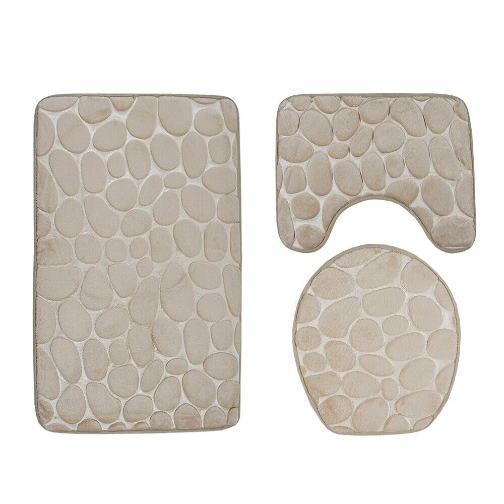 thumbnail image 2 of HOme Pebbles Memory Foam Bath Mat Set – Non-Slip Super Soft Bathroom Rug (2-Piece) 2 of 5