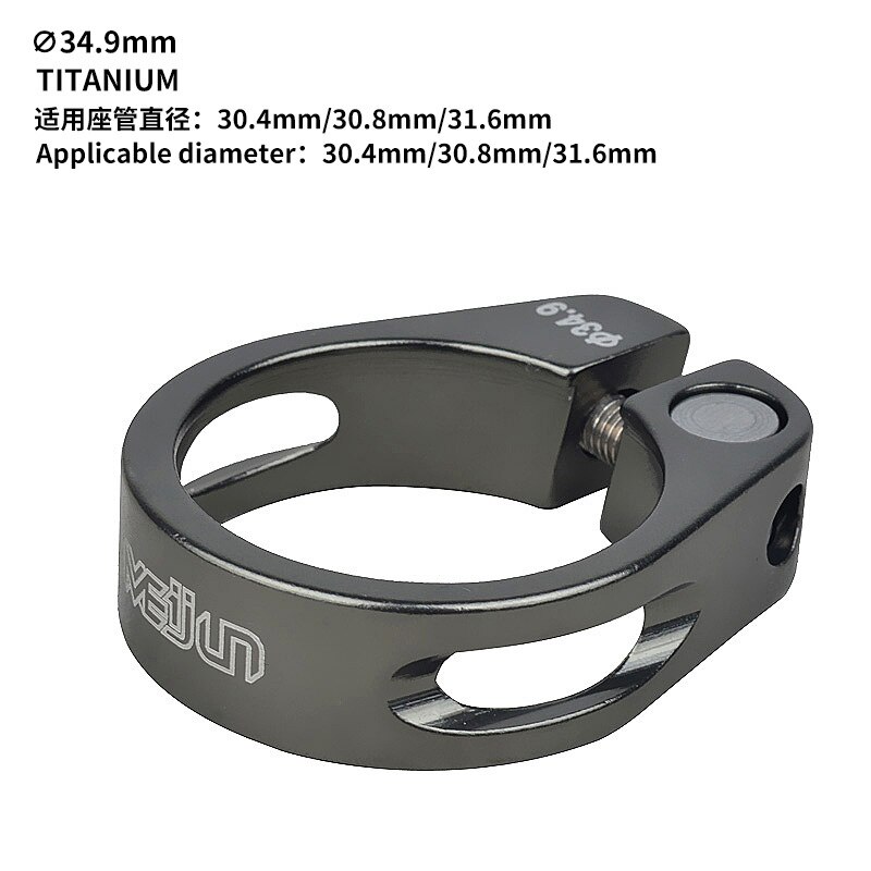Racefiets Zadelpen Lock Road Zadelpen Clip 31.8 34.9Mm Schroef Zitbuis Clip Mountainbike Zitbuis Clip Fiets seat Onderdelen: Titanium-34.9mm