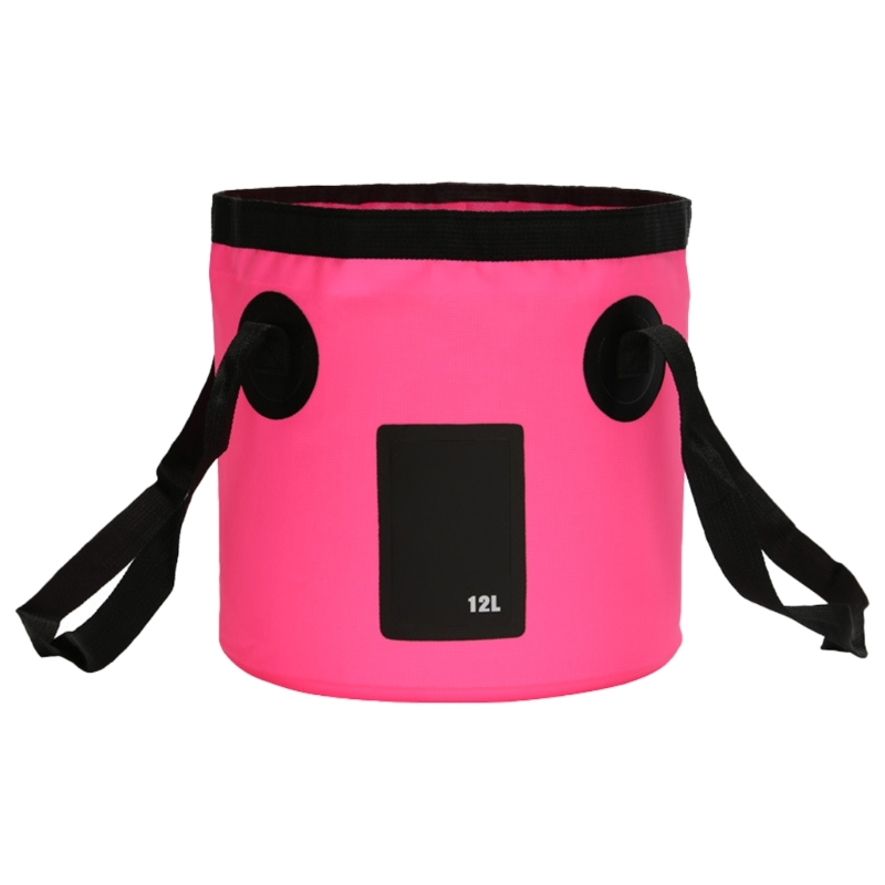 Opvouwbare emmer 5 gallon container Opvouwbare wateremmer Draagbare wastafel voor kamperen Vissen Reizen 12L: Roze