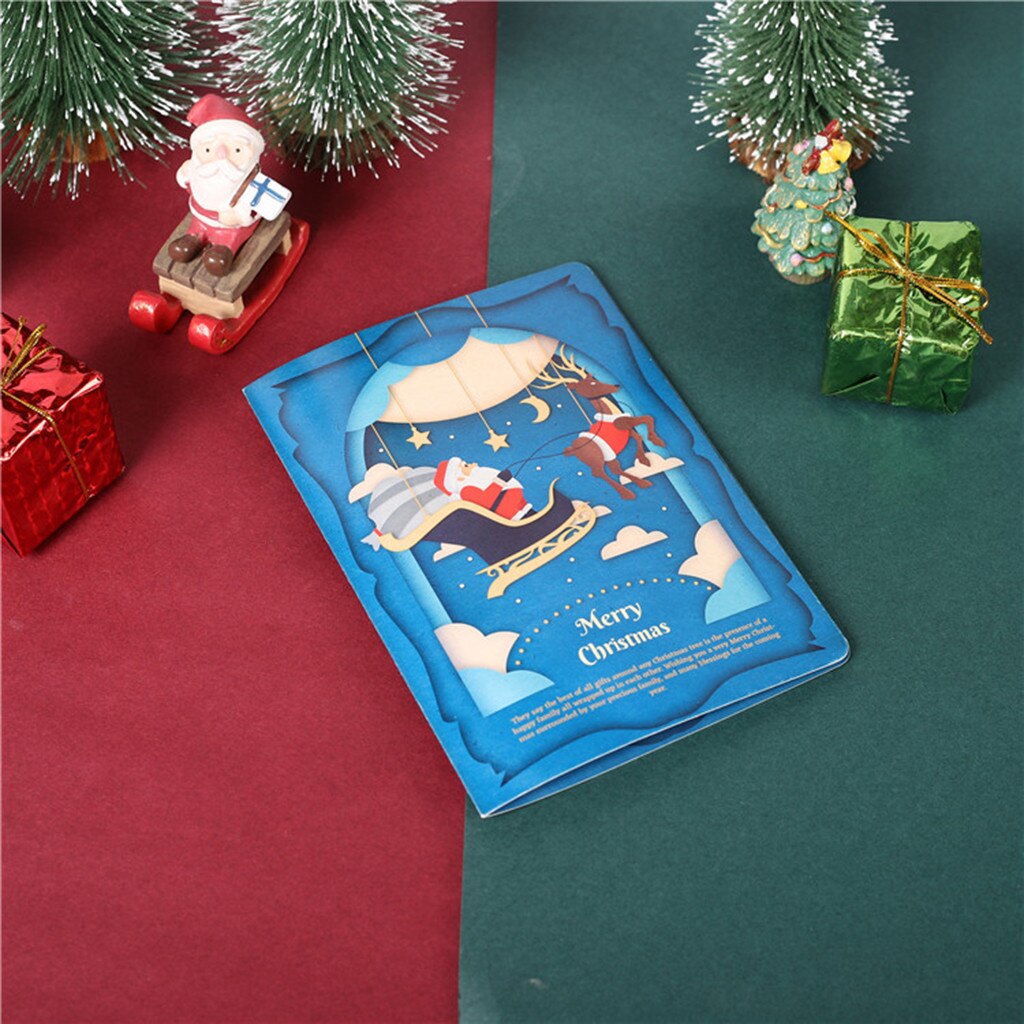 Christmas card 3D Stereo Greeting Card AR Virtual Imaging Technology Greeting Cards Free Ship открытки Z5: D