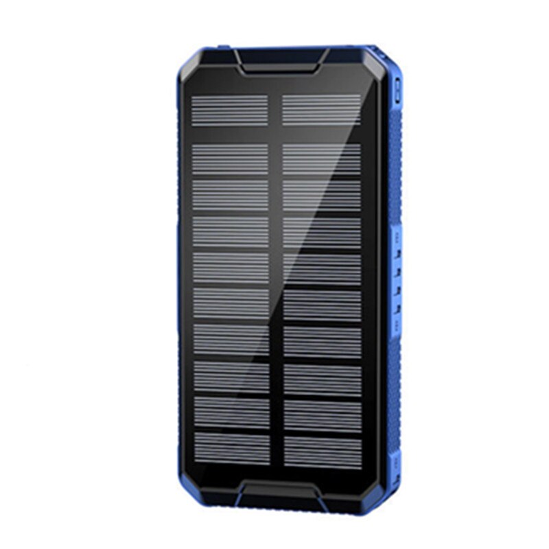 Solar Draadloze 80000Mah Powerbank Telefoon Externe Oplader Solar Battery Pack Opladen Draagbare Outdoor Reizen Emergency Powerbank: blue