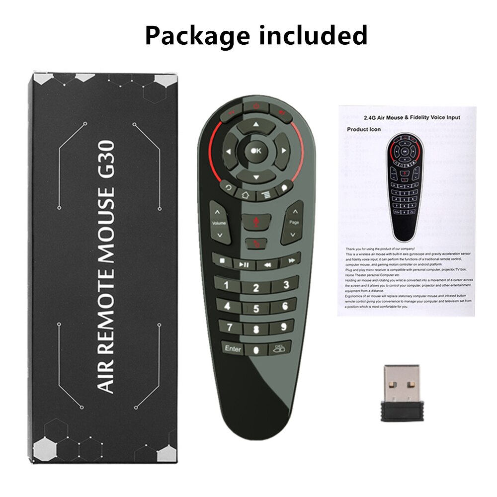 Mecool G30 S 33 keys IR learning remote control 2.4g air mouse wireless voice air mouse Gyro Sensing Smart remote to Game tv box: Default Title