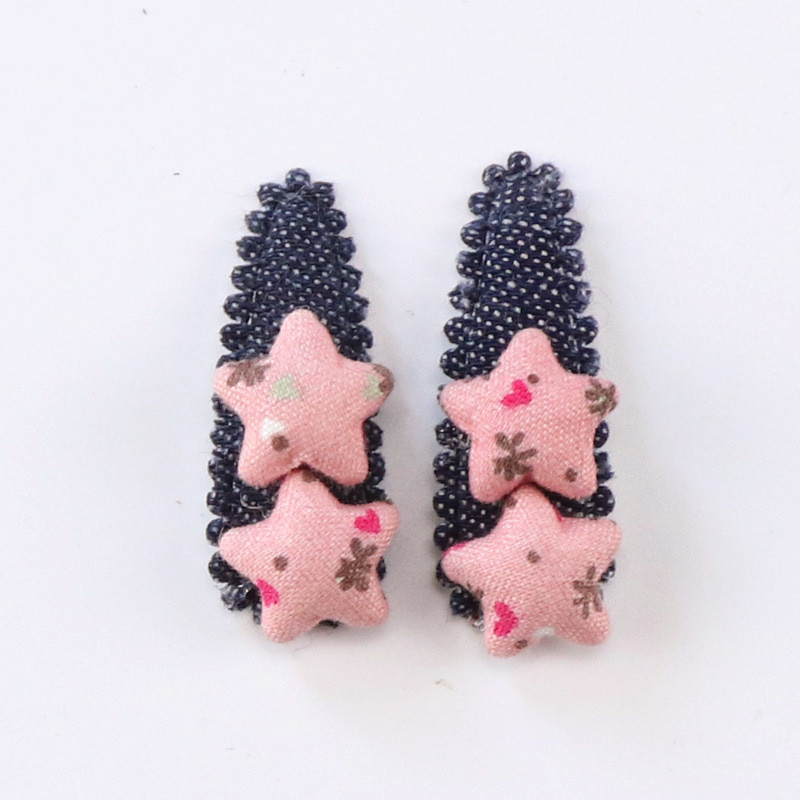 2 stuks/set effen geruite bloemen haarspeldjes voor meisjes, schattige ster haarbandjes voor kinderen en babyhaaraccessoires: 13lt stuks ster