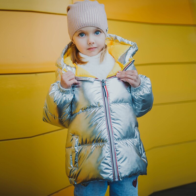 Boys coats winter jacket kids down cotton coat Waterproof snowsuit pink Gold silver jacket Hooded parka girls down coats