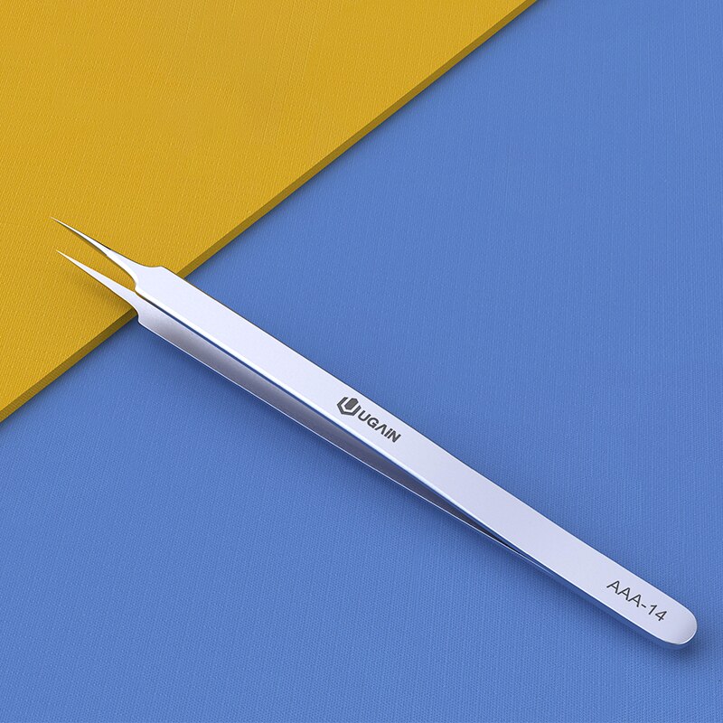 Metal anti-static straight tip tweezers sharp point Lengthen precision welding electronic ESD tweezers for soldering smd tool
