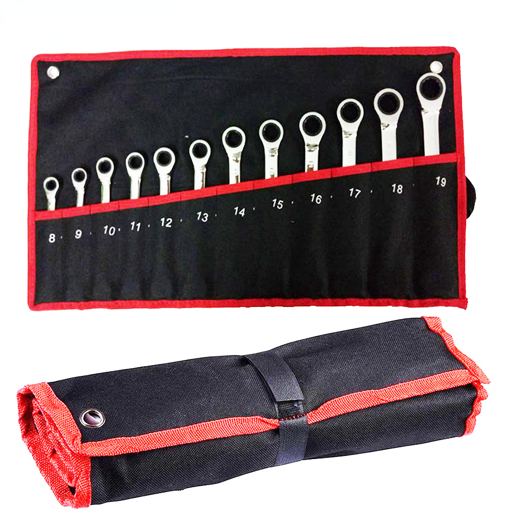 Tool Hand Repair tools Practical Canvas Tool Bag wrench tool roll up Foldable Spanner Organizer Pouch Case hand tool storage bag