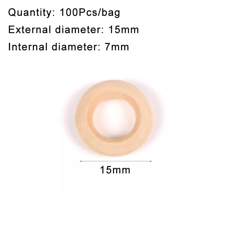 15-100mm feine naturholzringe, hölzerner beißRing für babys, kreis, diy-schmuckherstellung aus holz, ringspielzeug, anhänger, bastelaccessoires: 50mm 20 stück