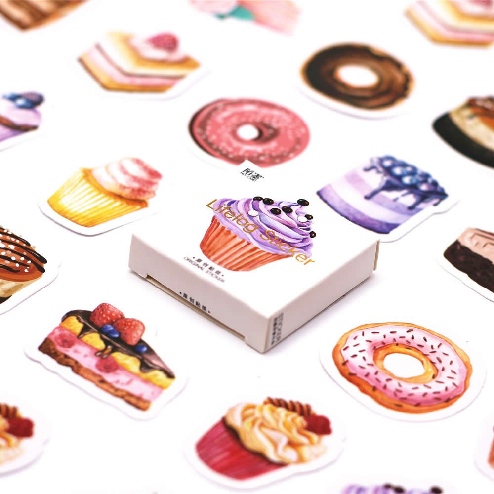 40 PCS Delicious Sweet Dessert Sticker Food Decals Stickers for Children to Laptop Suitcase Guitar Fridge Bicycle Car: H