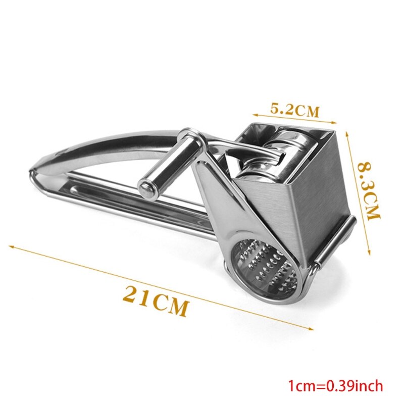 Handheld Multifunctional Rotary Cheese Grater Cheese Cutter Slicer Shredder Sharp Cylinders Stainless Steel Drums Slicer