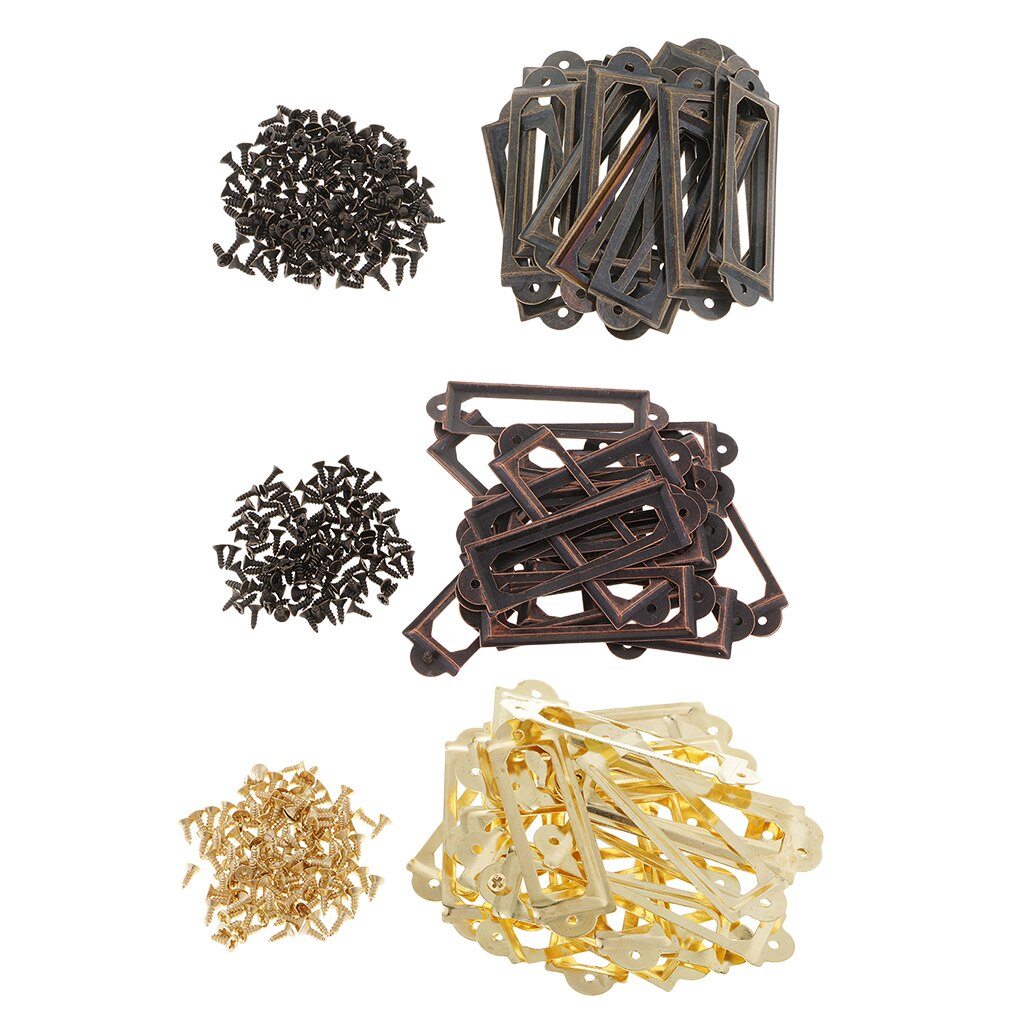 20x Metal Label Holder Drawer Cabinet Label Tag Frame File Name Card Holder