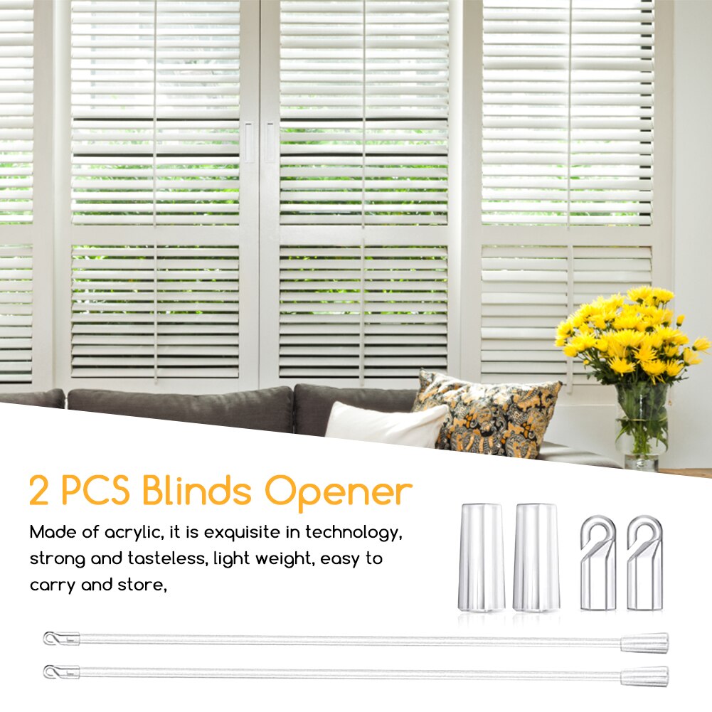 2pcs Roller Transparent With Hook Grip Pulling Rod Vertical Blind Wand Long 12inch 17inch Opener Curtain Accessories Frame