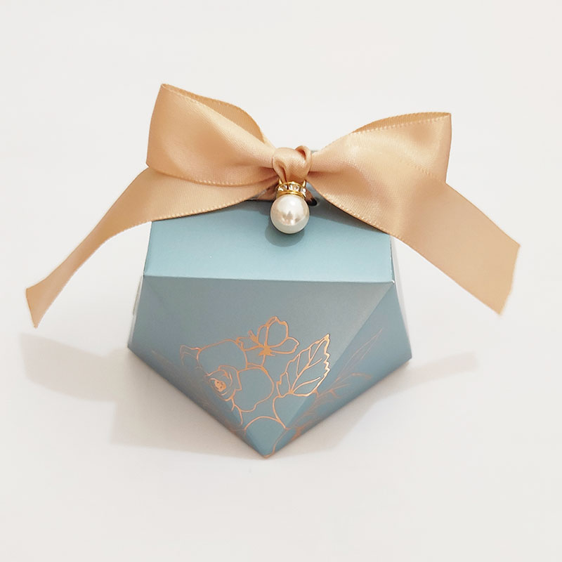 Box Diamond Shape Paper Candy Boxes Chocolate Packaging Box Wedding Favors for Guests Baby Shower Birthday Party: Gold / 50 PCS