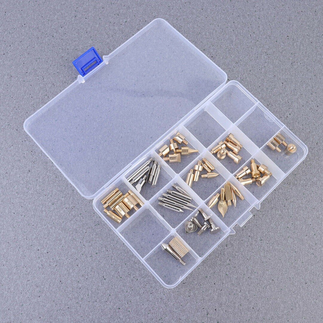 61pcs Wood Burning Tool Soldering Iron Craft Set Pyrography Stencil Kit For Hobby Craft Soldering Accessories
