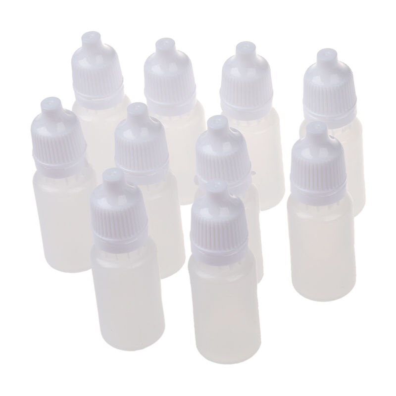 10 Stuks 10 Ml 1/3 Oz Ldpe Plastic Kindveilige Dropper Flessen Olie Lotion