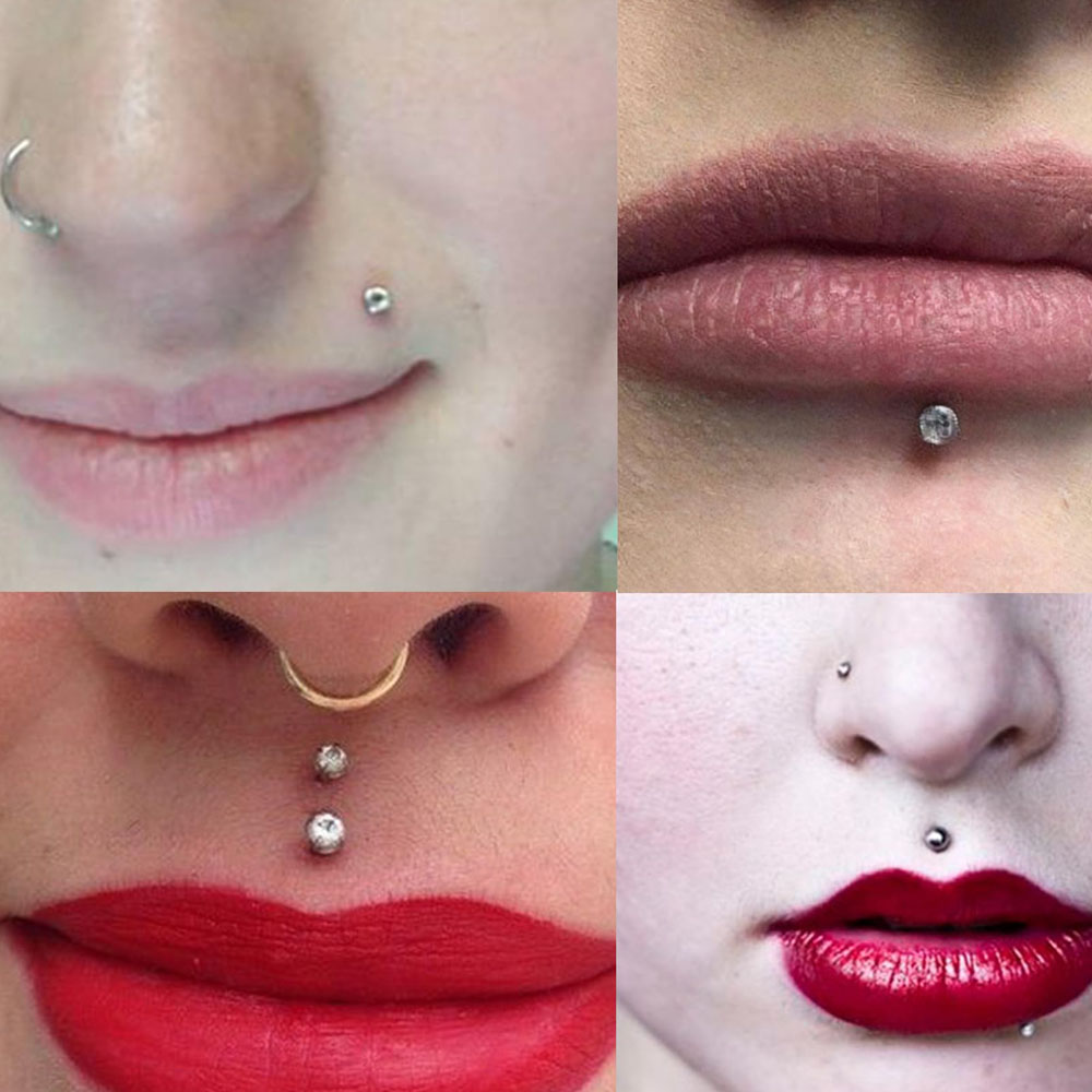 2pcs/8pcs 16G Clear Lip Rings Studs Plastic Labret Piercing Jewelry Push in Cartilage Earring Threadless Helix 6mm 8mm 10mm