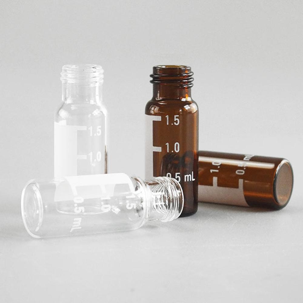 Suministros de laboratorio botella de muestra de vidrio de borosilicato almacenaje de polvos botella líquida herramienta de prueba