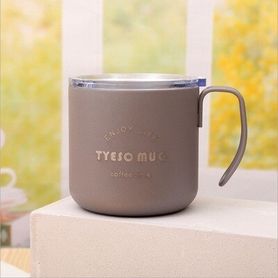 Favourite TYESO 304 Stainless Steel Vacuum Coffee Cup With Lid Office Portable Milk Drink Water Tea Metal Travel Mug Taza: Gray