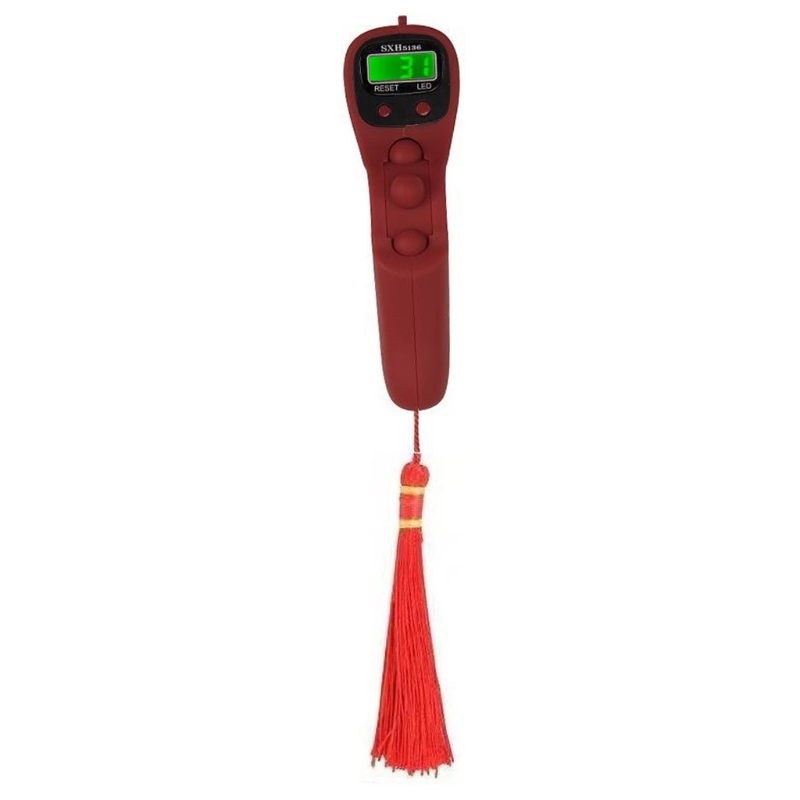 Portable Handheld Digital Beads Counter with Backlight Finger Game Toy Manual Reset Decompression Relaxation Tool for Meditation: Red