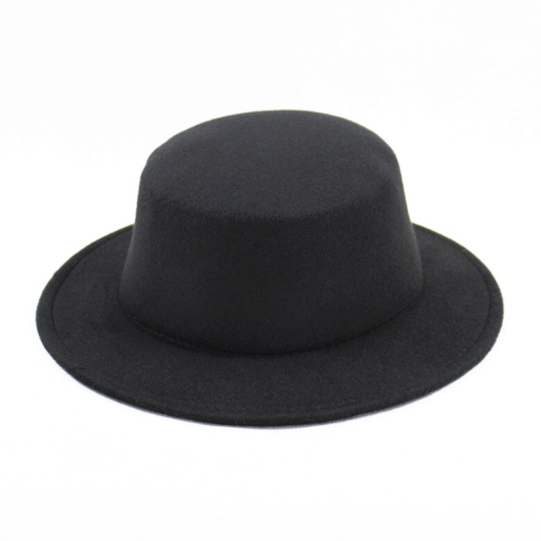 Children Kids Top Fedoras Hat Felt Vintage Gentleman Bucket Hat Wedding Party Festival Caps Craft 18colors Cosplay Costume: black
