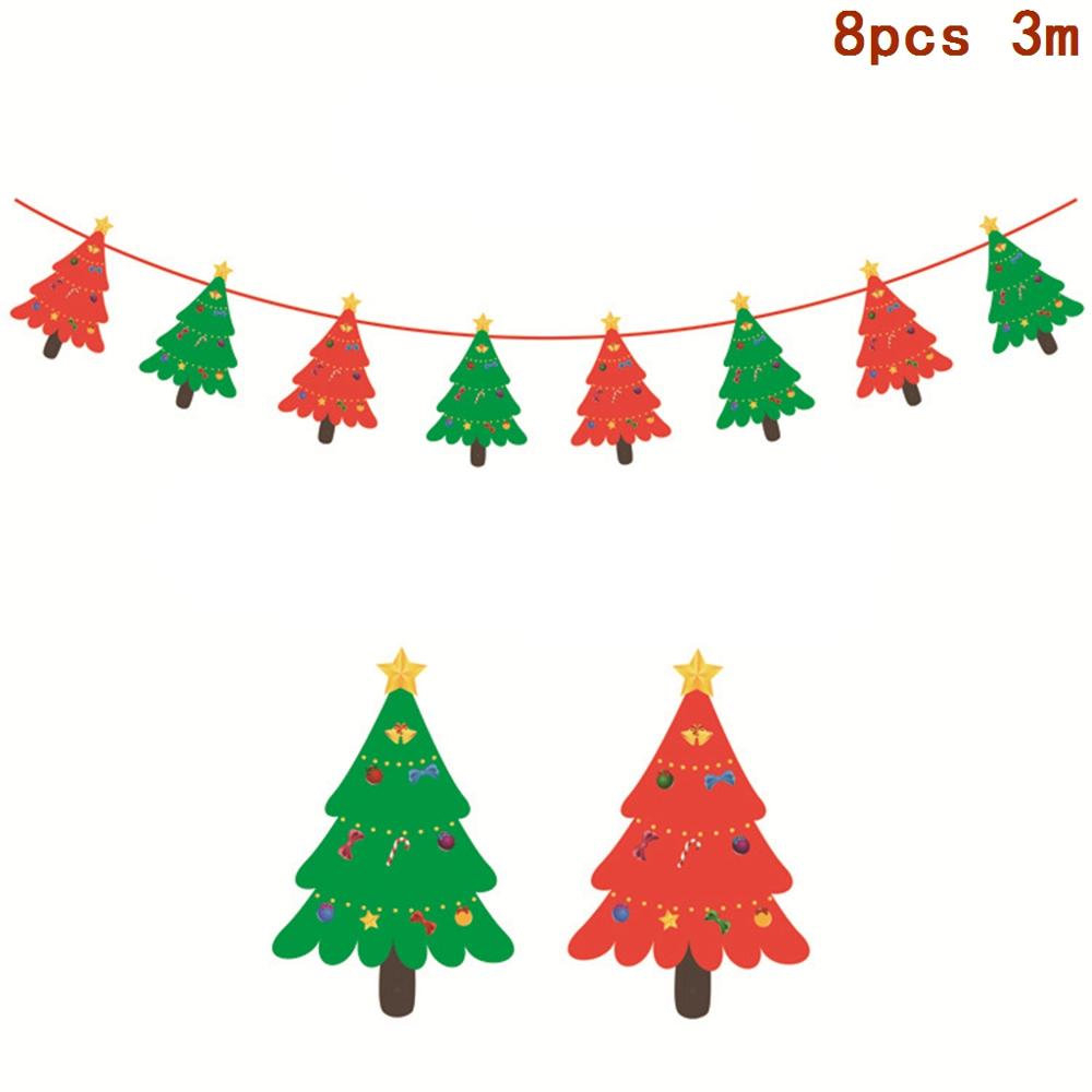 3m krans jul banderoller jultomten banderoll snögubbe älg flagga xmas trees banderoller dekor god jul inredning för hemmet