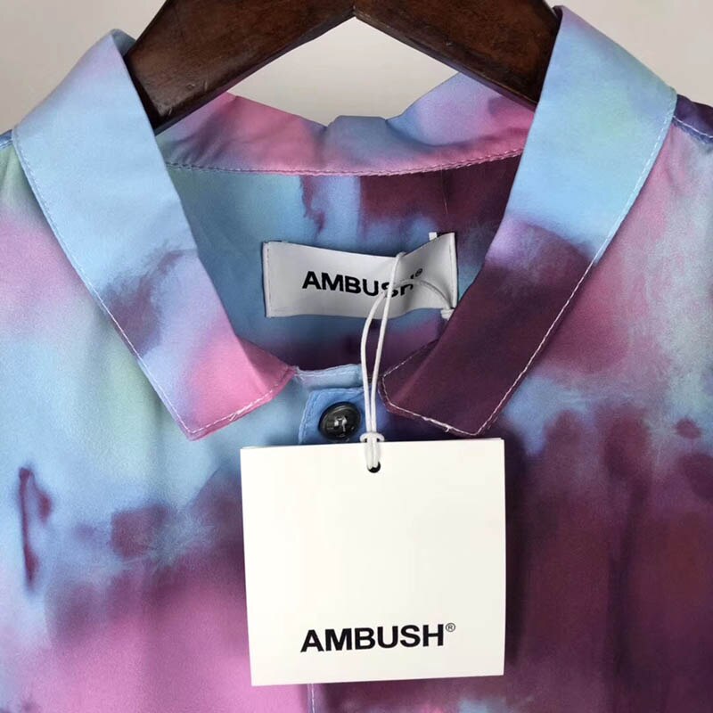 Sommer strand rejser baghold skjorter mænd kvinder slips farvning hip-hop afslappet broderi bløde baghold korte ærmer skjorter