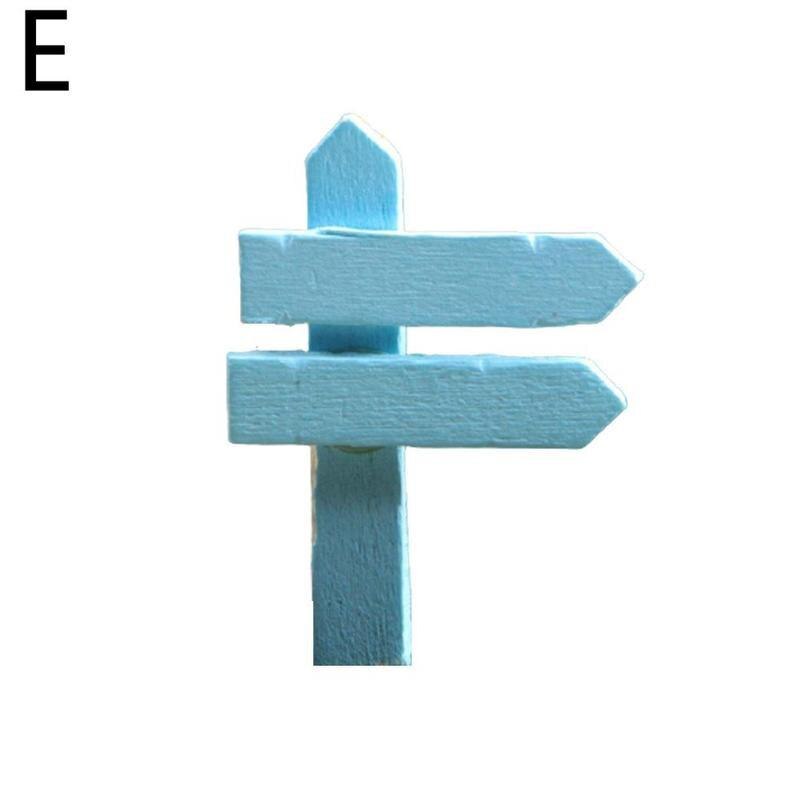 1Pcs Mini Miniatuur Houten Omheining Wegwijzer Ambachtelijke Tuin Decor Ornament Plant Pot Micro Landschap Bonsai: E