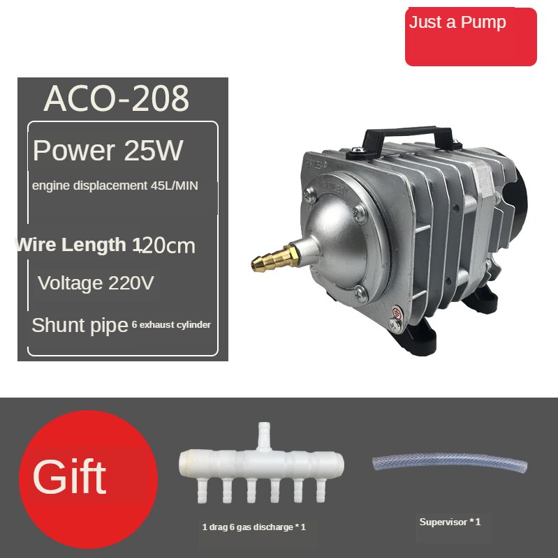 Commercial Use Air Pumps Stainless Steel Aquarium Hydro Air Pump Fish Tank Electrical Magnetic Oxygen 220V Pond Oxygen Pump: ACO-208