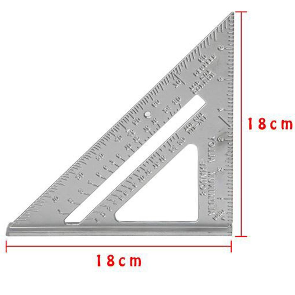 7 " metal firkantet tømrer måle lineal layout værktøjer trekant vinkel vinkelmåler