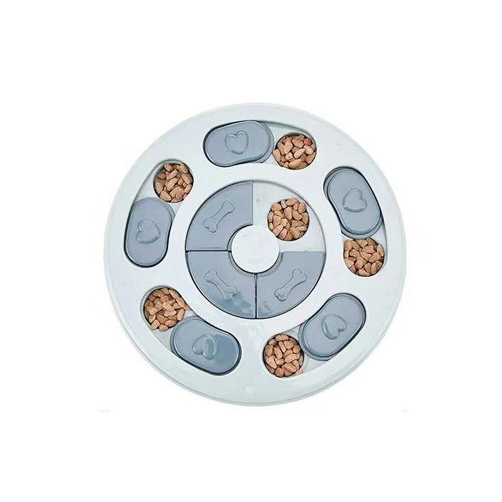 Kæledyrstræning puslespil hundelegetøj langsom madskål lækker mad belønning hundespil diskbræt sjovt langsomt spiser bidende hund interaktiv legetøj: Type 1 / Lyserød