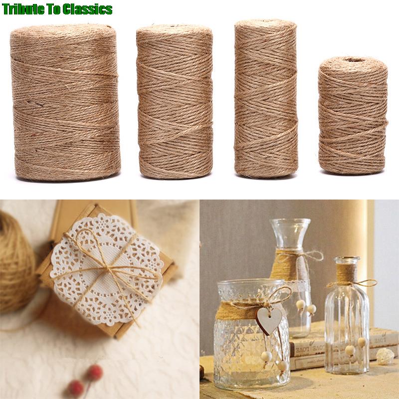 1Roll Natuurlijke Jute Touw Jute String Hennep Touw Party Wedding Wrapping Cords Discussie Diy Scrapbooking Bloemisten Craft Decor