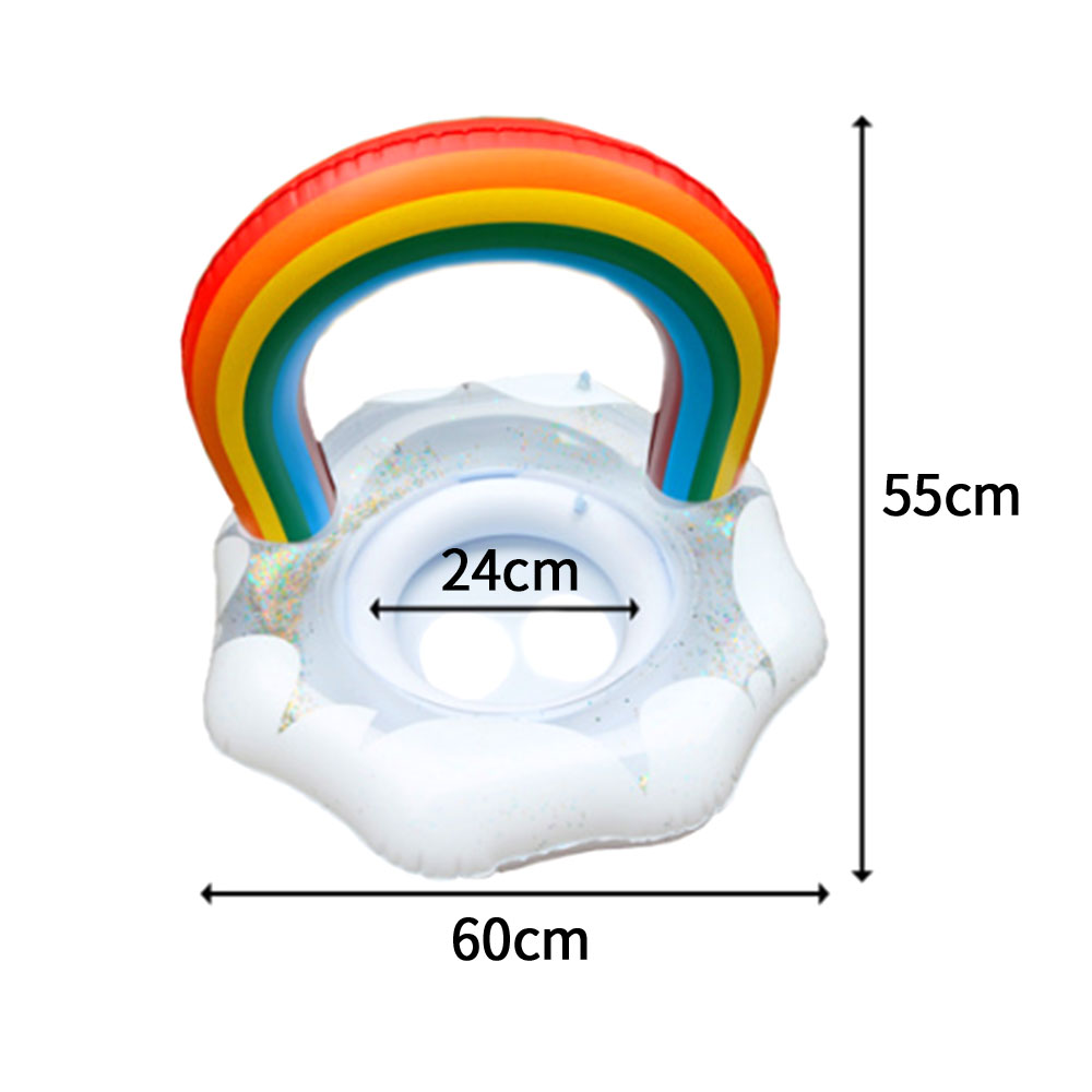 Regenboog Zwemmen Cirkel Zwembad Pvc Float Babyzitje Opblaasbare Ring Zwemmen Veiligheid Training Voor Peuter Zomer Zwembad Speelgoed