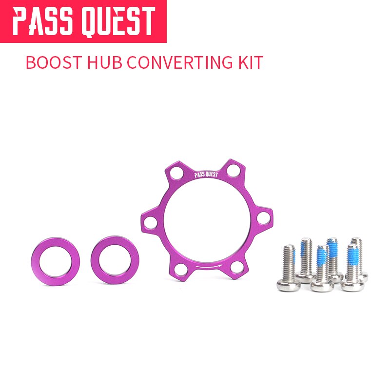 Kit de conversión del adaptador de Boost del cubo de la bicicleta de Pass Quest para los accesorios de bujes de bicicleta de 12mm x 142mm que cambian a 148mm para los bujes de bicicleta de 148mm: purple