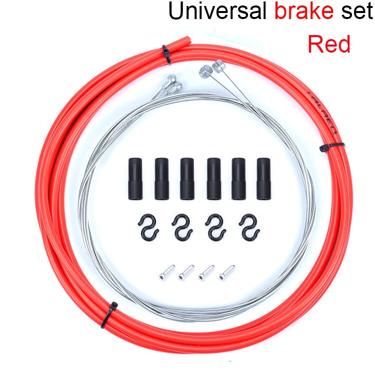 Universal Brake/Shift Cable&Housing Group Sets For MTB Bike Road Bicycle Shift Gear Derailleur/Brake kits Wire Tube Line Hose: Brake Set Red