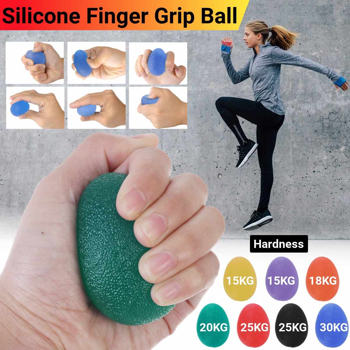 Siliconen Stress Ballen Draagbare Vinger Oefening Hand Therapie Squeeze Ballen Fitness Decompressie Stress Vent Bal