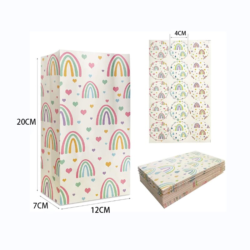 rainbow ​theme Party Favor Popcorn Box Candy Box Box Cupcake Box Birthday Party Supplies Decoration Party Suppl