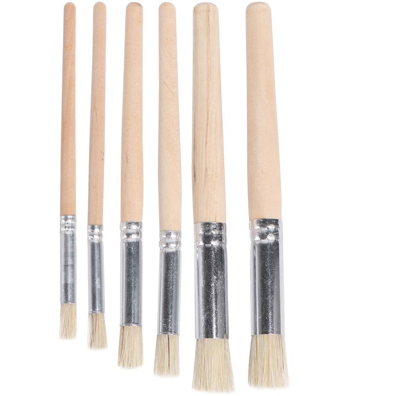 1 Set 6pcs pinceles de pintura de madera Premium portátil Durable arte cepillo pintura pinceles/brochas pincel de principiantes artistas