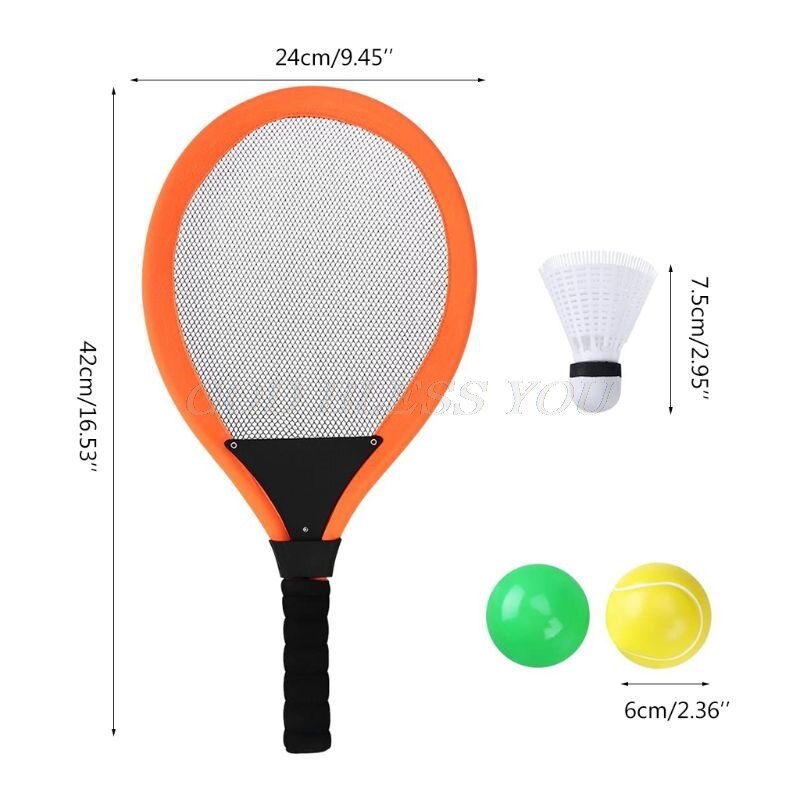 Los niños raqueta de Badminton tenis deporte al aire libre juguete luz peso raqueta con 3 bolas de bádminton para niños de la gota