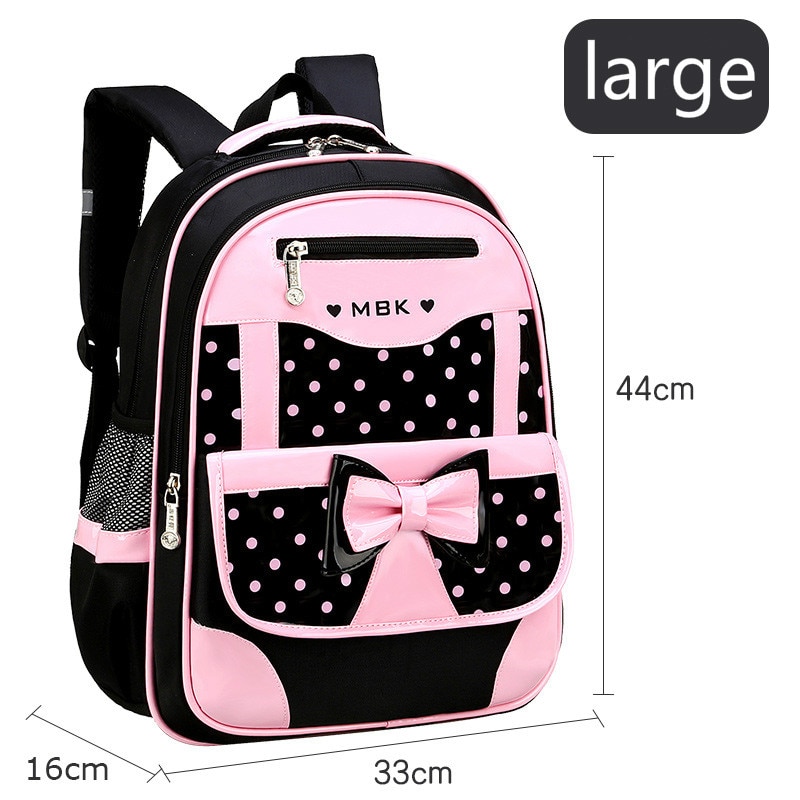 Children School Bags Girls Backpack Kids dot printing Backpacks set Schoolbag Waterproof Primary School Backpack mochila escolar: large black