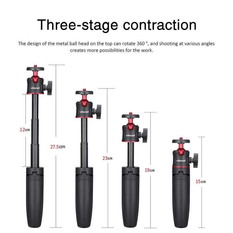 Ulanzi MT-08 Mini Extendable camera Desktop mobile Tripod for DSLR SLR Phone Vlog Extend Tripod 1.5KG Maxload Adjustable Tripod