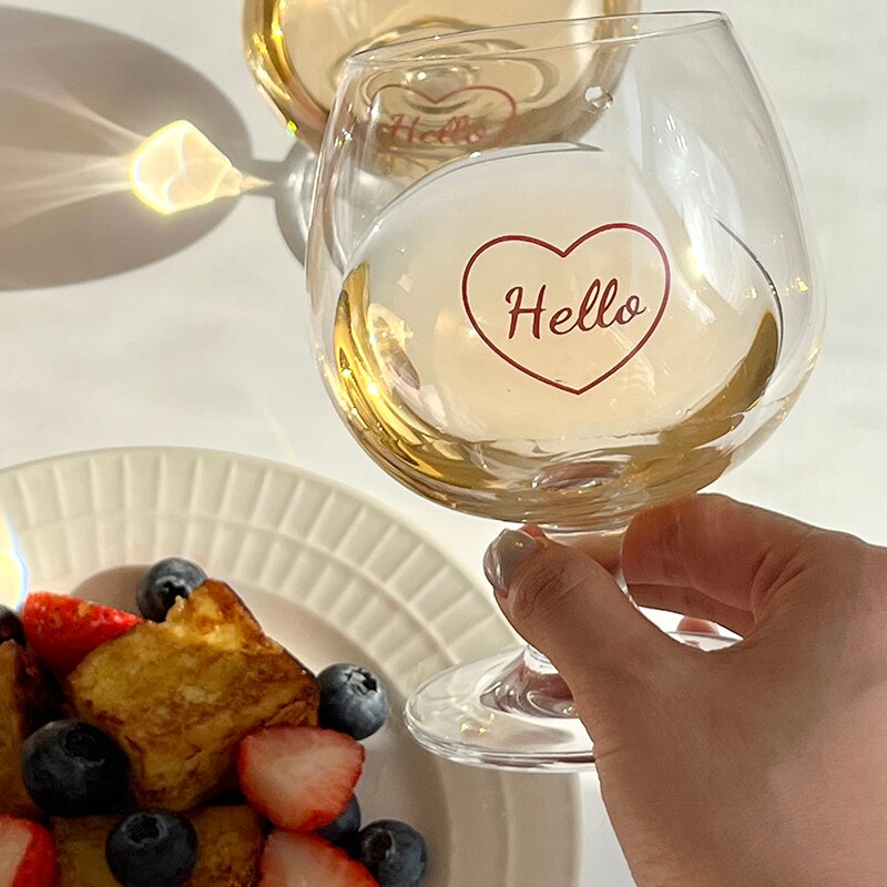 Franse Liefde Beker Rode Brief Cup Romantische Hart Wijn Cup Voor Wedding Party Koffiekopje Cut Glas Cup Leuke Water fles