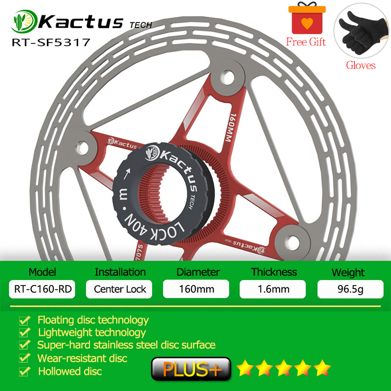KACTUS Rotore del freno a discoteca per bicicletta ultraleggero 140/160mm Blocco centrale Addensare AL7505 Freno a galleggiante a discoteca a raffreddamento rapido per bici da strada MTB EBike: Borgogna