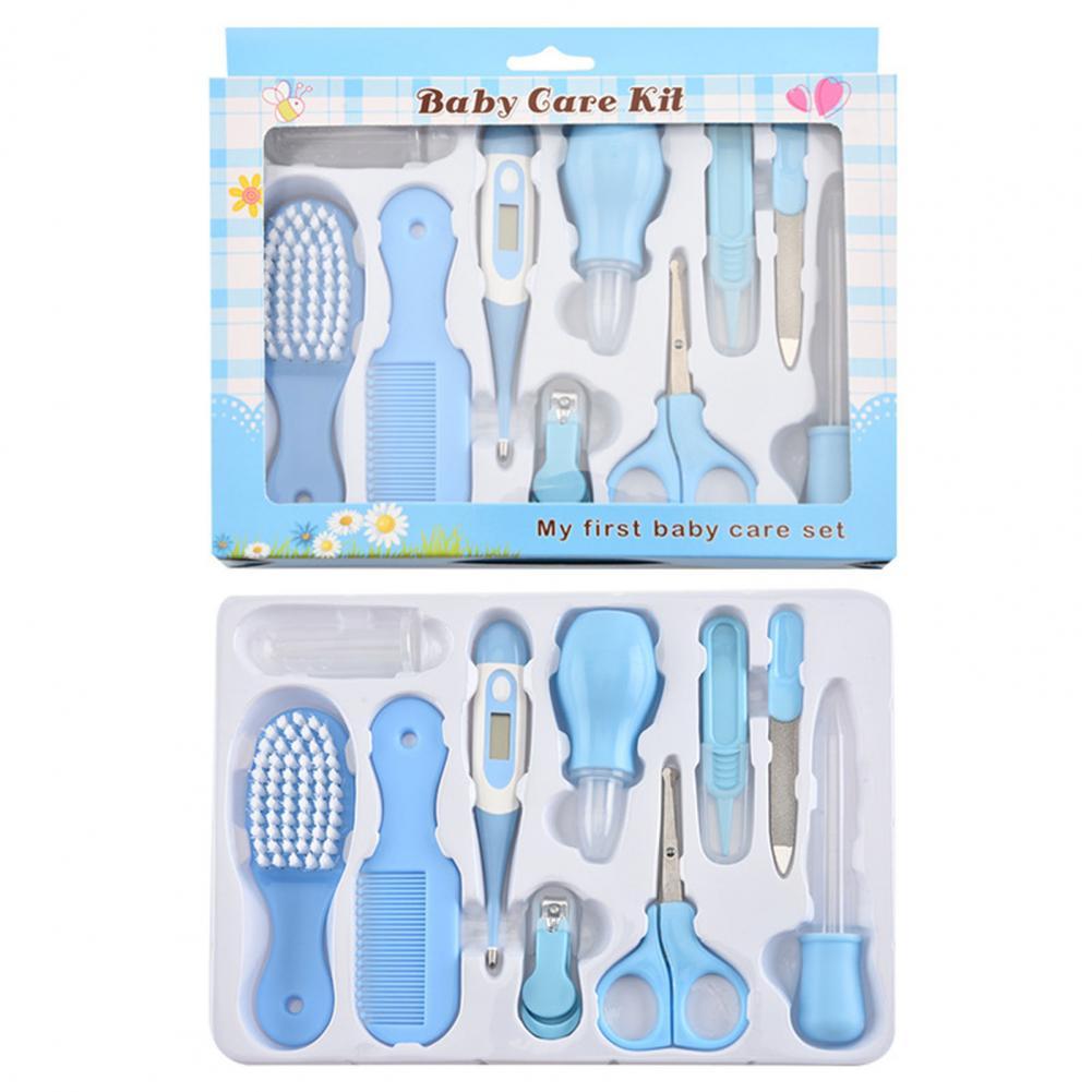 1Set Baby Care Kit Leichte ABS Infant Pflege Nagelknipser Dropper 10-teiliges Set für Kinder: Blau
