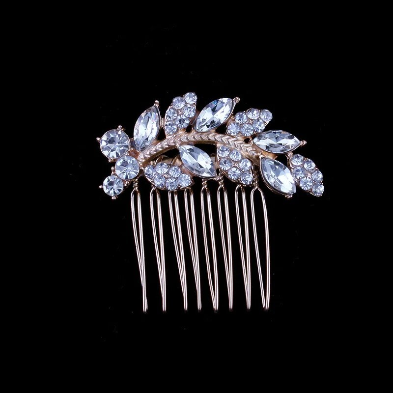 Peineta para el pelo de novia con perlas de cristal, tocado con diamantes de imitación, pinza para el pelo para novia, diademas, accesorios, joyería: Lavanda