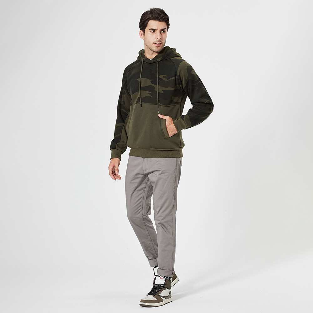 Plus rozmiar kamuflaż szwy swetra bluza męska sweter duża kieszeń kurtka z przeszyciami Man Workout Jogger swetry i swetry